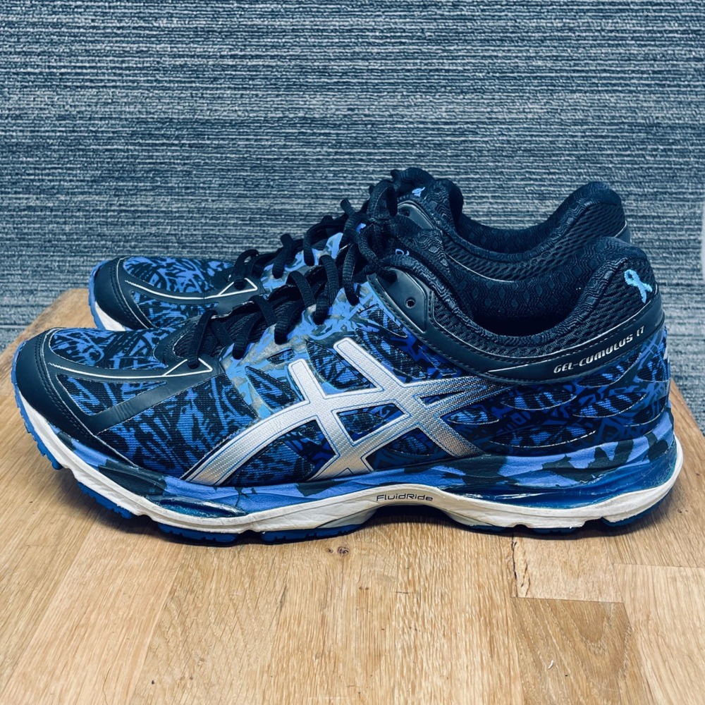 Asics Gel-Cumulus 17 Running Shoes Mens 12.5 Blue Black Graphic Sneakers T5E3N - Picture 3 of 12